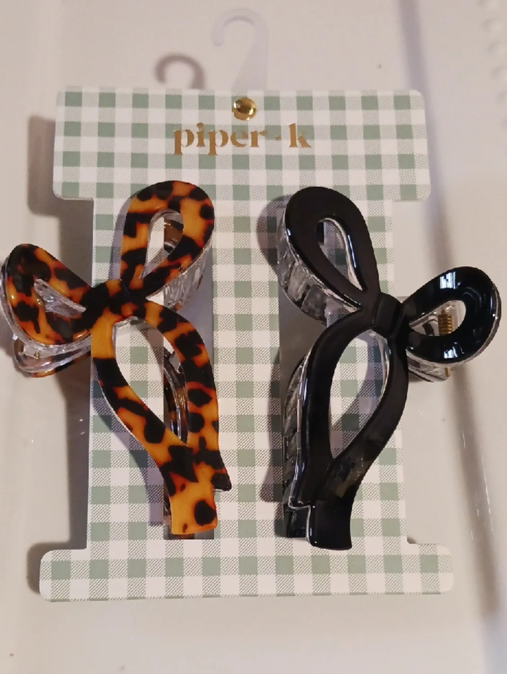 Piper K ⚜️Duo Bow Hair Clips - Black and Tortoiseshell *New*